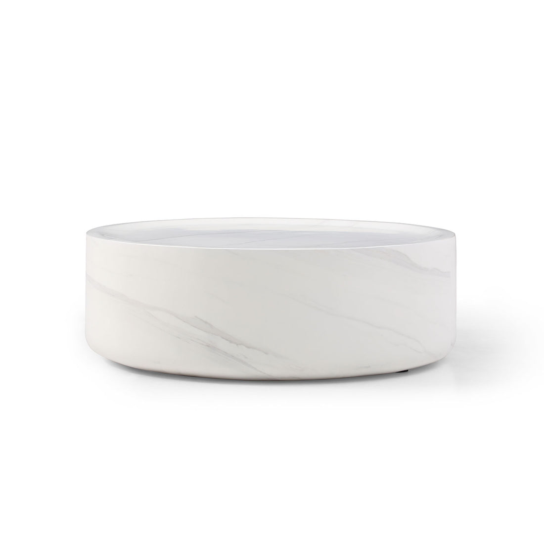 35.43'' Round Coffeee Table ,Marble Table ,Simple Modern Center Cocktail Table ,Sturdy Fiberglass Table For Living Room, No Need Assembly,White White Fiberglass