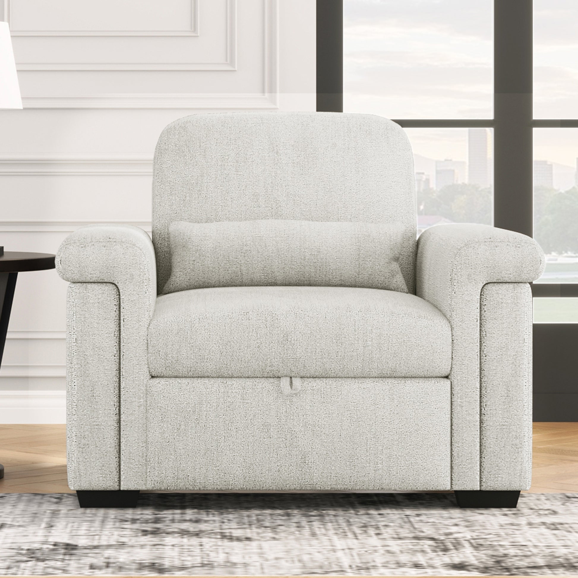 3 In 1 Convertible Sleeper Chair Sofa Bed Pull Out Couch Adjustable Chair With Pillow, Adjust Backrest Into A Sofa, Lounger Chair, Single Bed Or Living Room Or Apartment, Beige Beige Polyester