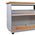 Rolling Kitchen Island With Storage, Two Sided Kitchen Island Cart On Wheels With Wood Top, Wine And Spice Rack, Large Kitchen Cart With 2 Drawers, 3 Open Compartments, Grey Blue Blue Kitchen Classic,French,Mid Century Modern,Modern,Rustic Rectangular