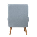 Accent Chair With Ottoman Set, Fabric Armchair With Wood Legs And Adjustable Backrestmid Century Modern Comfy Lounge Chair For Living Room, Bedroom, Reading Room And Study Blue Textile 1 Seat