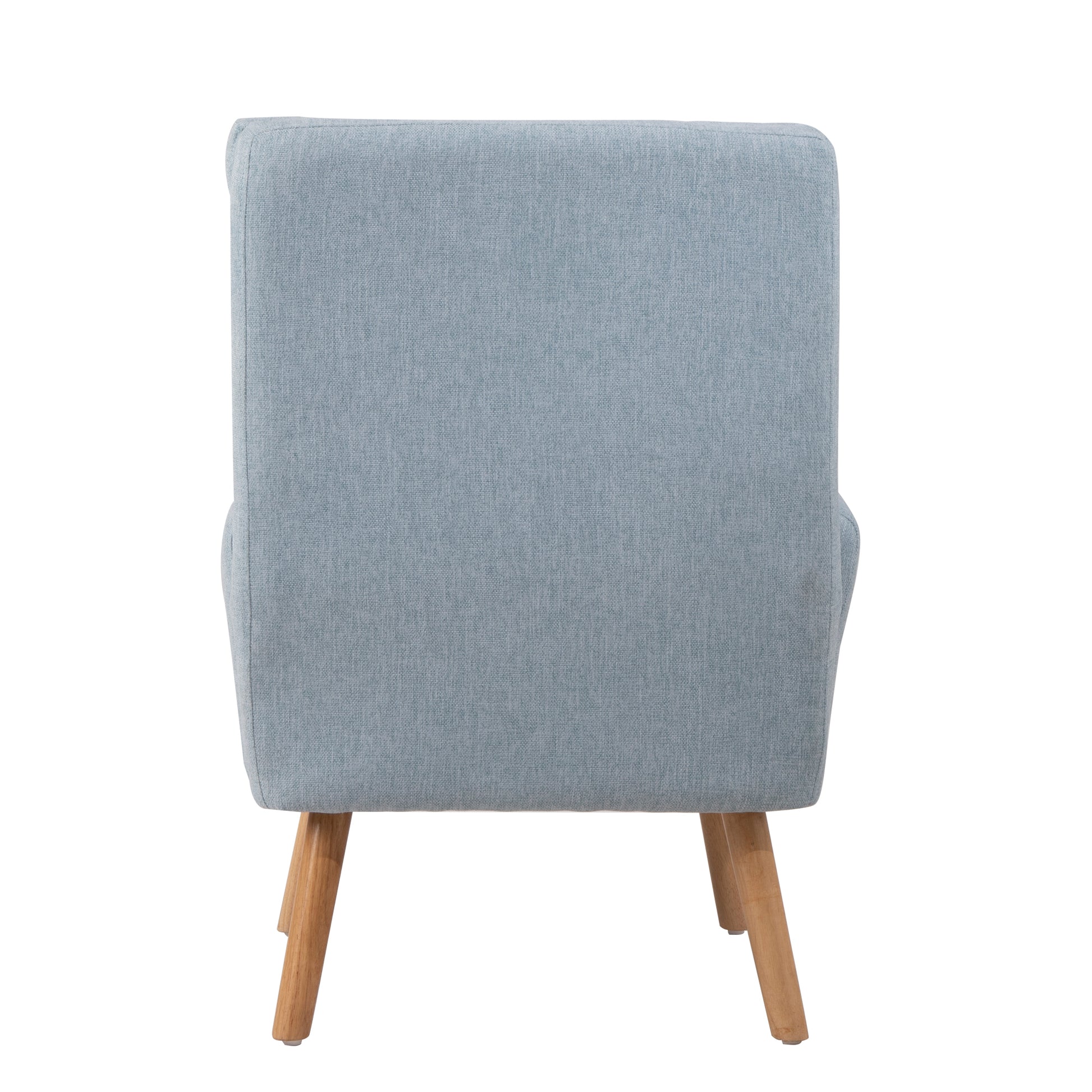 Accent Chair With Ottoman Set, Fabric Armchair With Wood Legs And Adjustable Backrestmid Century Modern Comfy Lounge Chair For Living Room, Bedroom, Reading Room And Study Blue Textile 1 Seat
