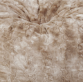 Cat 3 Foot Rounded Shag Fur Bean Bag, White And Beige White Oak Fur