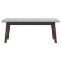 Carlos Fabric Upholstered Solid Wood Bench Grey Fabric