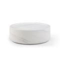 35.43'' Round Coffeee Table ,Marble Table ,Simple Modern Center Cocktail Table ,Sturdy Fiberglass Table For Living Room, No Need Assembly,White White Fiberglass