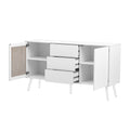 Modern Cabinet With 2 Doors And 3 Drawers, Suitable For Living Rooms, Studies, And Entrances. White Mdf