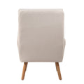Accent Chair With Ottoman Set, Fabric Armchair With Wood Legs And Adjustable Backrestmid Century Modern Comfy Lounge Chair For Living Room, Bedroom, Reading Room And Study Beige Textile 1 Seat