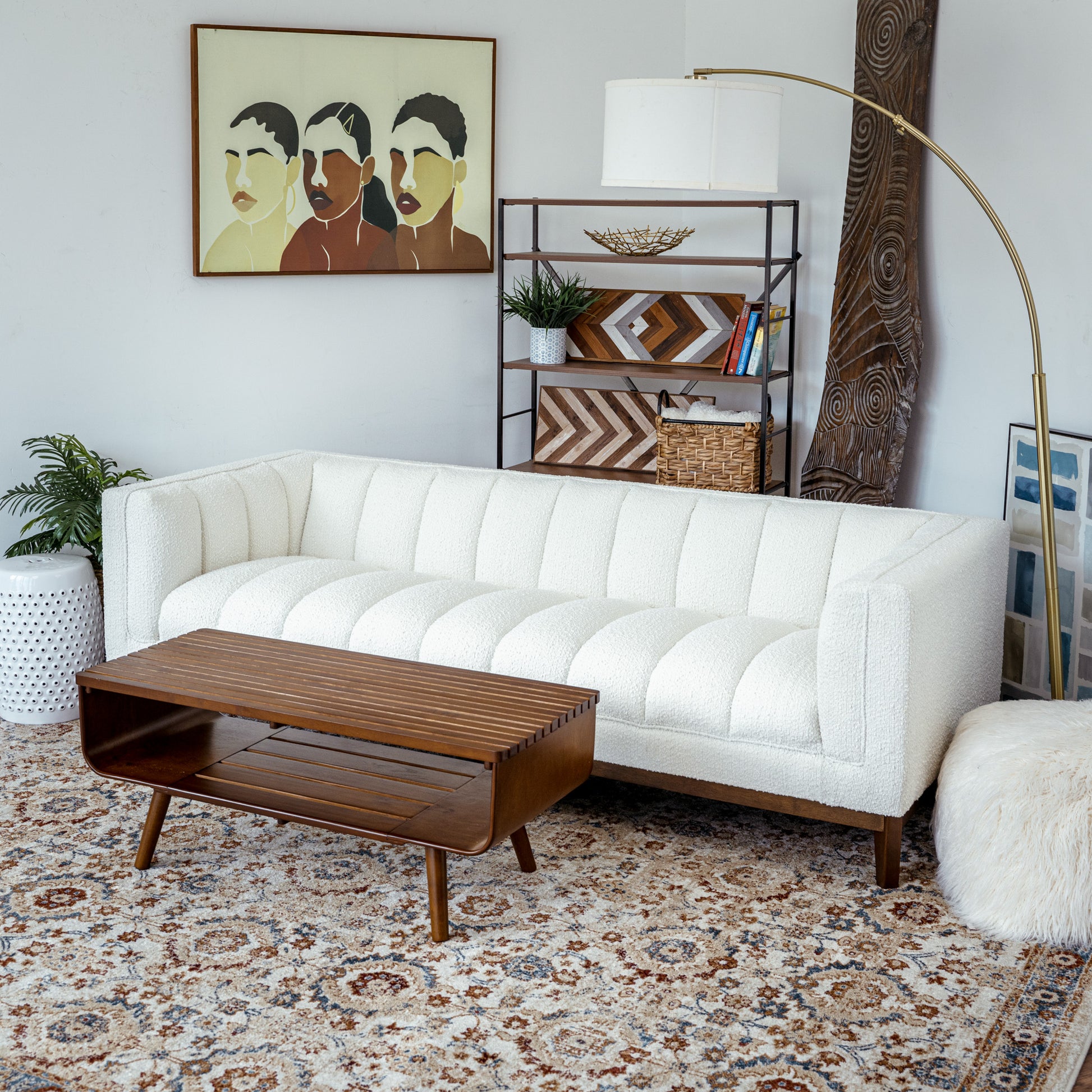 Alice Coffee Table Walnut Brown Leather