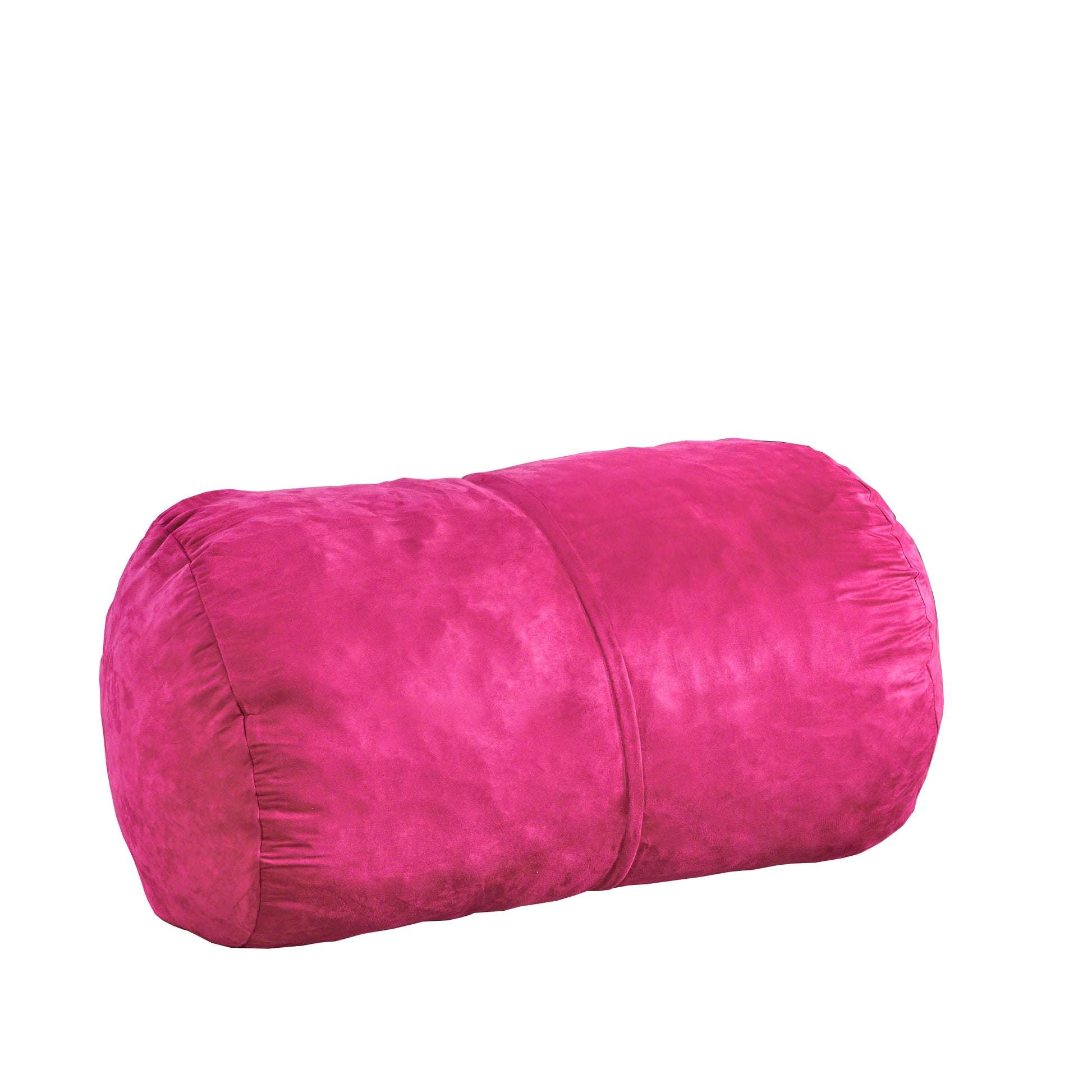 Michael 4 Foot Cylindrical Suede Bean Bag, Fuchsia Fuchsia Polyester