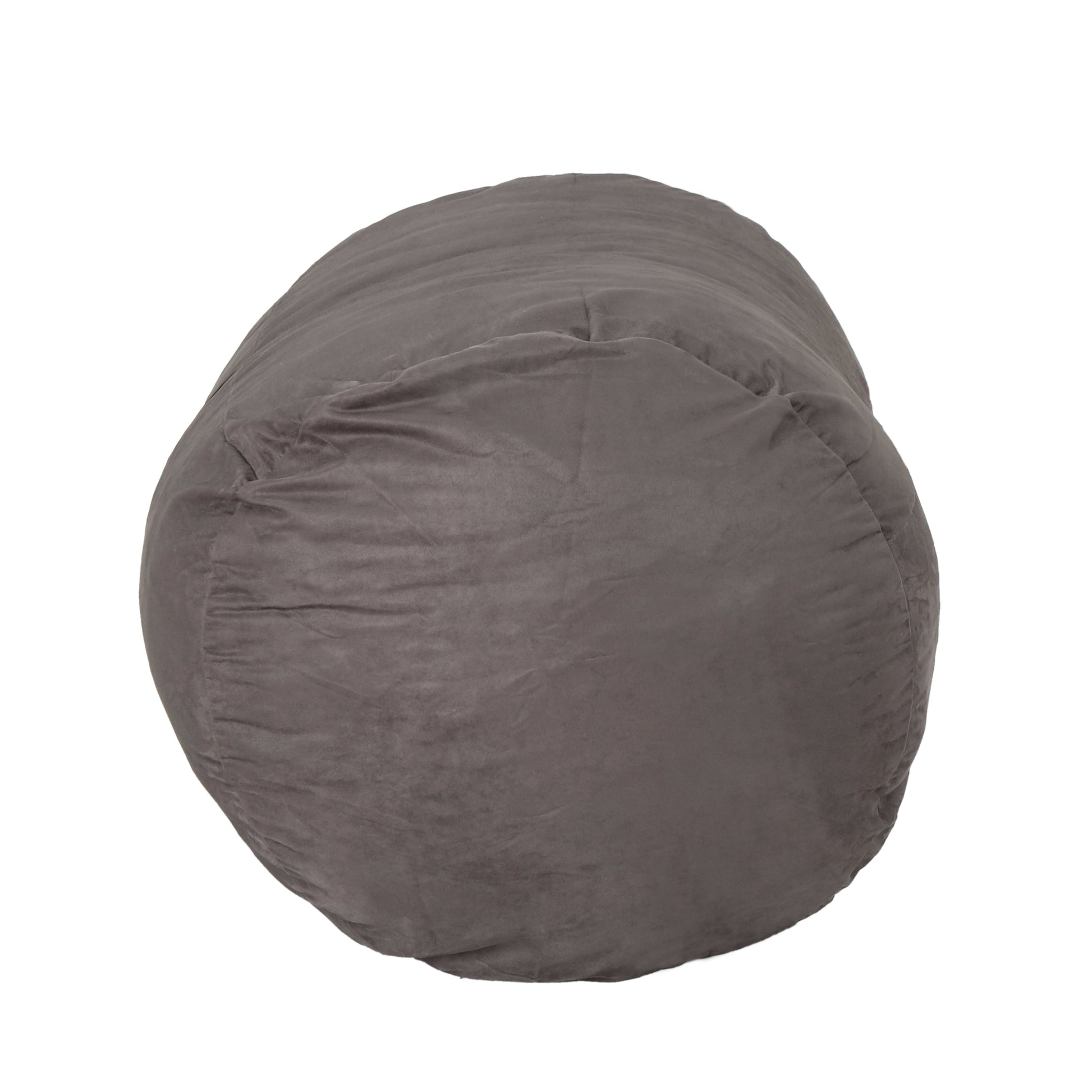 Michael 4 Foot Cylindrical Suede Bean Bag, Charcoal Charcoal Polyester