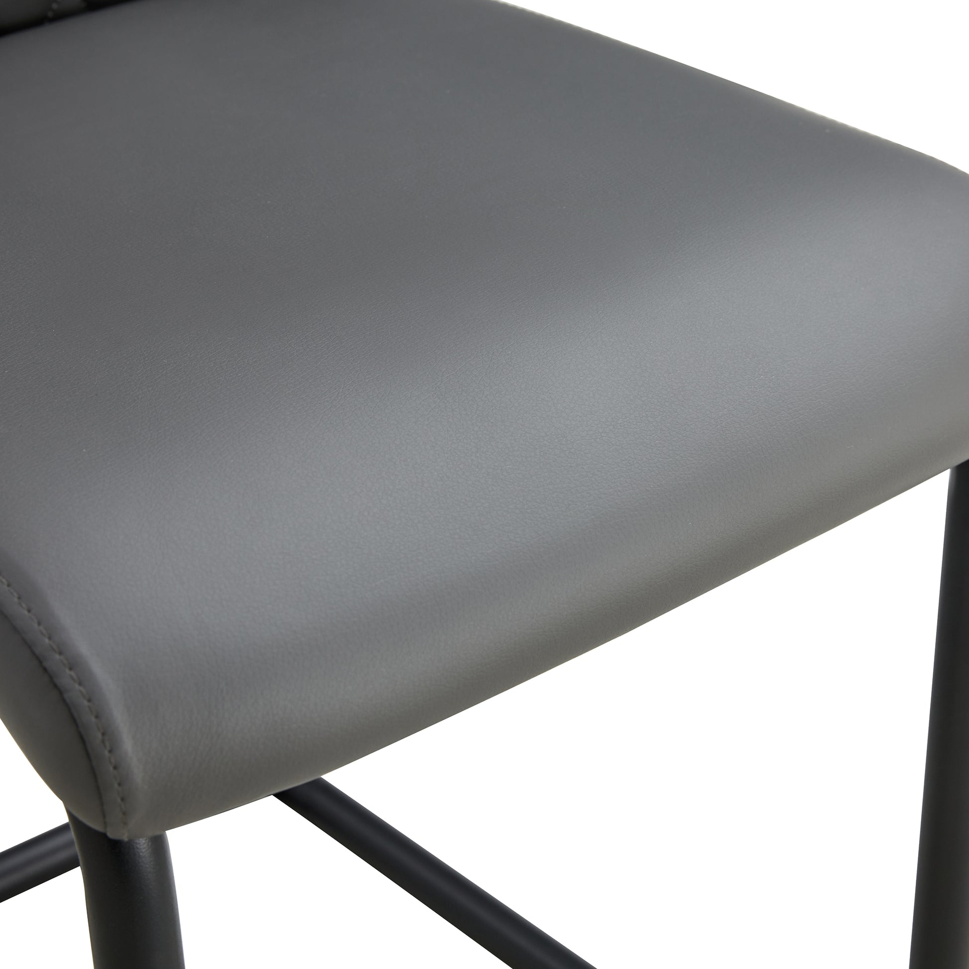 Modern Dining Chair With Faux Leather Cushioned Seats Dining Chair With Metal Legs, Suitable For Kitchen, Living Room, Bedroom, Dining Room Side Chairs, Set Of 6 Pieces Gray Pu Leather Gray Pu
