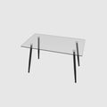 Modern Minimalist Rectangular Glass Dining Table For 4 6 With 0.31