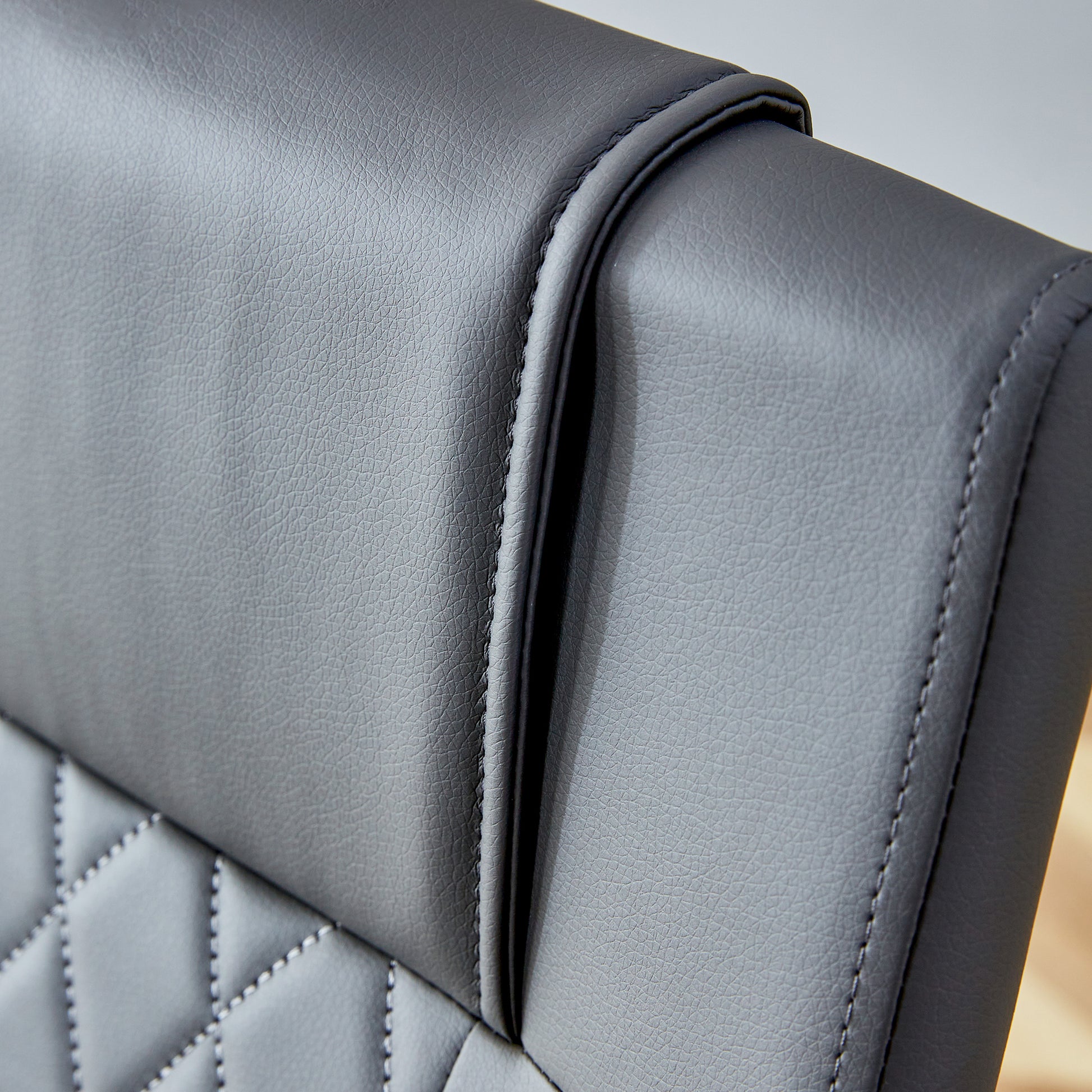 Modern Dining Chair With Faux Leather Cushioned Seats Dining Chair With Metal Legs, Suitable For Kitchen, Living Room, Bedroom, Dining Room Side Chairs, Set Of 6 Pieces Gray Pu Leather Gray Pu