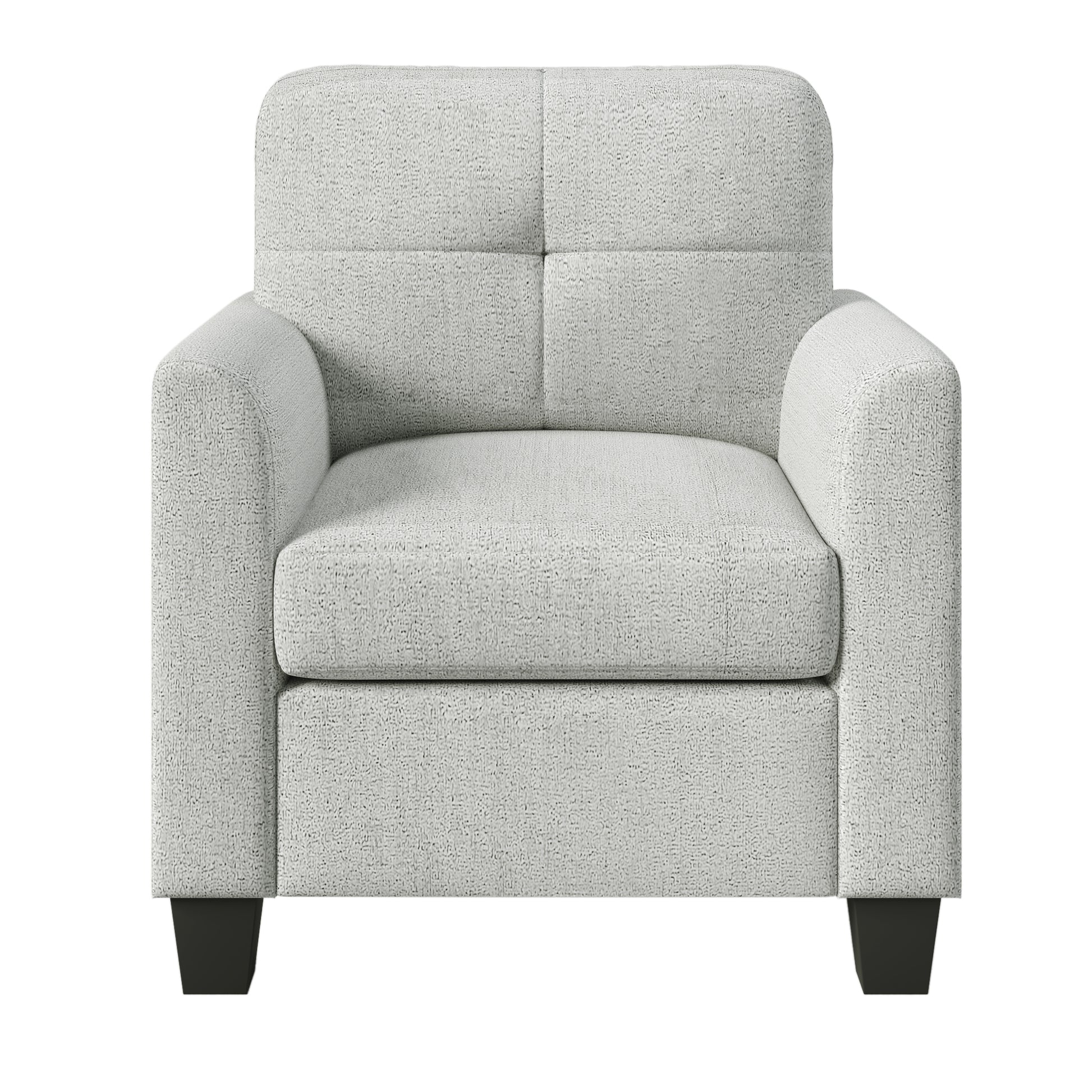 Mid Century Modern Accent Chair Cozy Armchair Button Tufted Back And Wood Legs For Living Room, Office Room, Beige Beige Primary Living Space Polyester