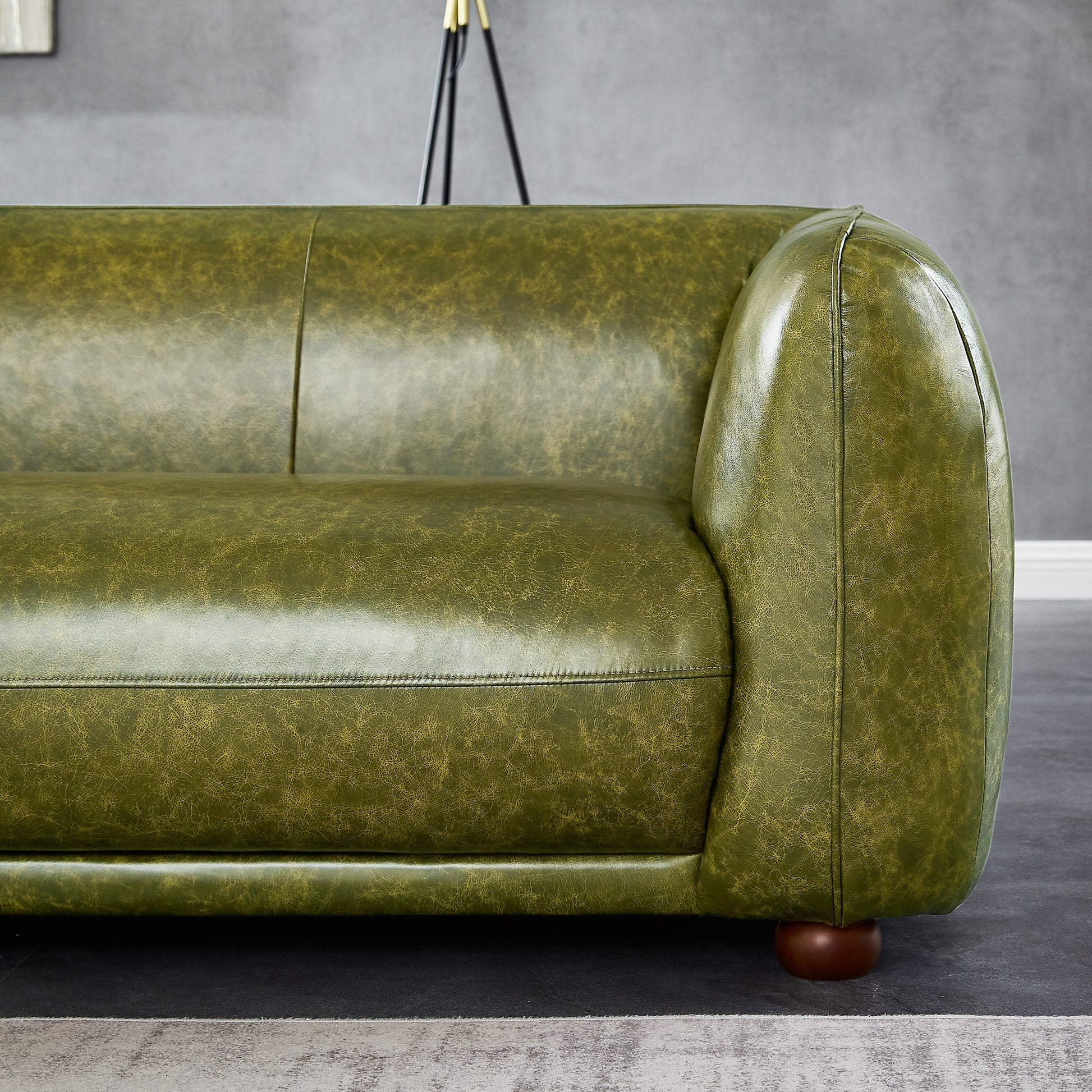 Marlon Luxury Italian Leather Sofa Green Leather 3 Seat