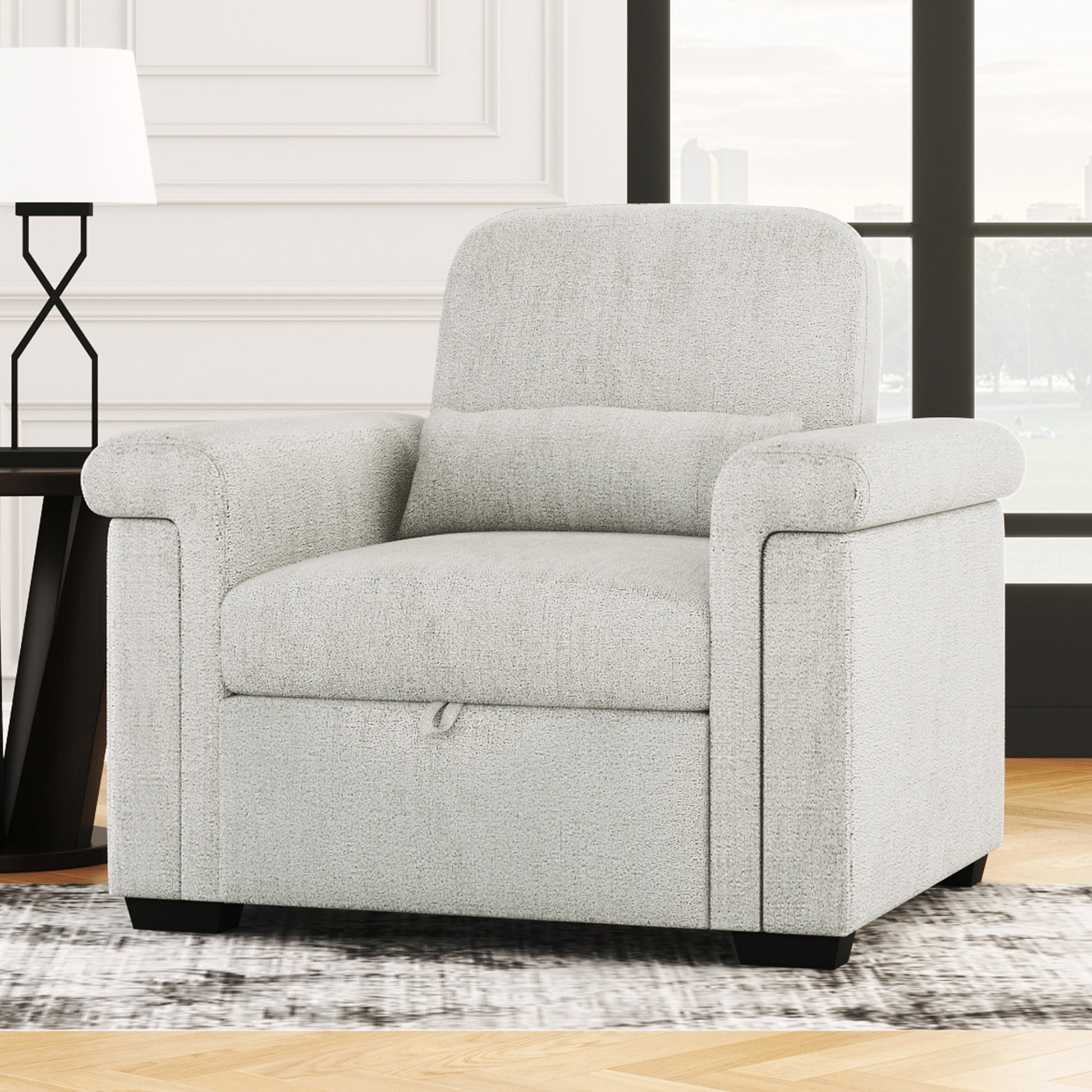 3 In 1 Convertible Sleeper Chair Sofa Bed Pull Out Couch Adjustable Chair With Pillow, Adjust Backrest Into A Sofa, Lounger Chair, Single Bed Or Living Room Or Apartment, Beige Beige Polyester