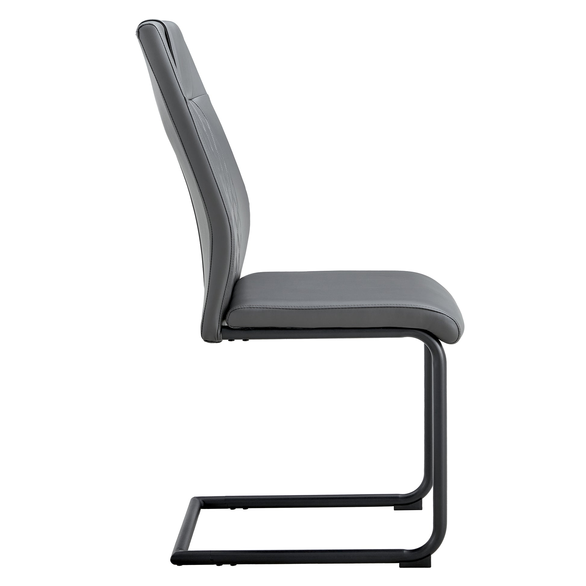 Modern Dining Chair With Faux Leather Cushioned Seats Dining Chair With Metal Legs, Suitable For Kitchen, Living Room, Bedroom, Dining Room Side Chairs, Set Of 6 Pieces Gray Pu Leather Gray Pu