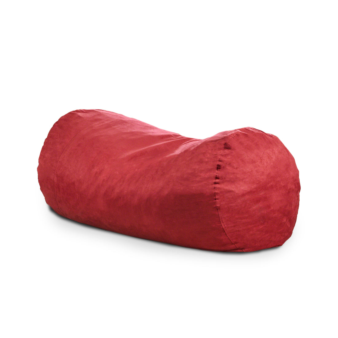 Jasper Traditional 8 Foot Cylindrical Suede Bean Bag, Red Red Microfiber