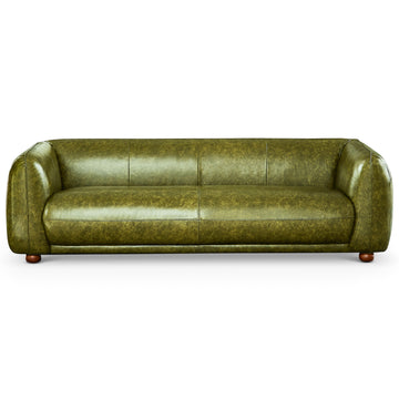 Marlon Luxury Italian Leather Sofa Green Leather 3 Seat