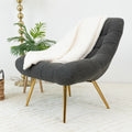 Aubrey French Boucle Lounge Chair Grey Fabric