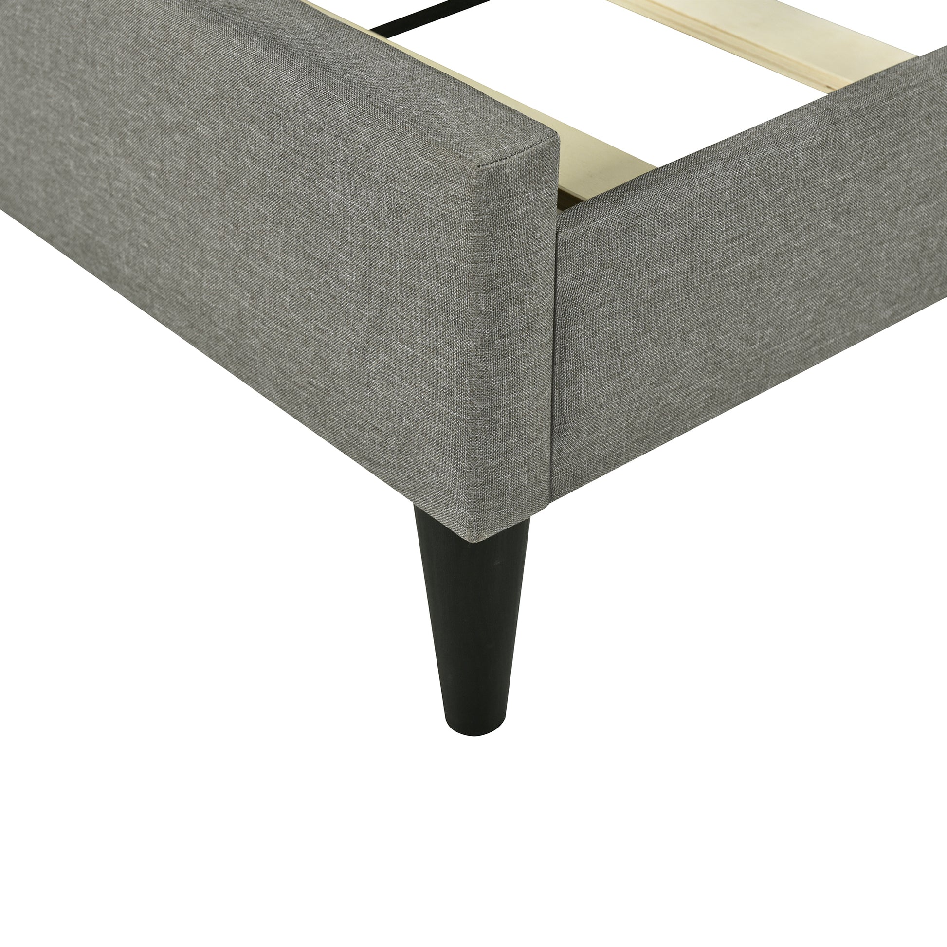 Full Size Upholstered Platform Bed With Storage Headboard, Sensor Light And A Set Of Sockets And Usb Ports, Linen Fabric, Gray Gray Linen