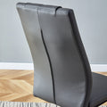 Modern Dining Chair With Faux Leather Cushioned Seats Dining Chair With Metal Legs, Suitable For Kitchen, Living Room, Bedroom, Dining Room Side Chairs, Set Of 6 Pieces Gray Pu Leather Gray Pu