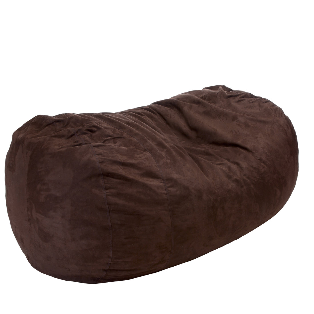 Jasper Traditional 8 Foot Cylindrical Suede Bean Bag, Brown Brown Microfiber