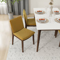 Laura Mid Century Modern Solid Wood Dining Chair Set Of 2 Yellow Solid Wood