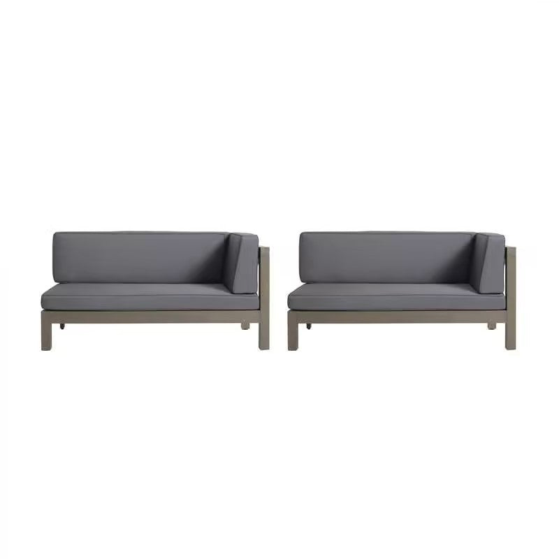 Brava X Back Right Corner Bench Of Set 2 Dark Grey Acacia Wood