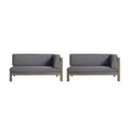 Brava X Back Right Corner Bench Of Set 2 Dark Grey Acacia Wood