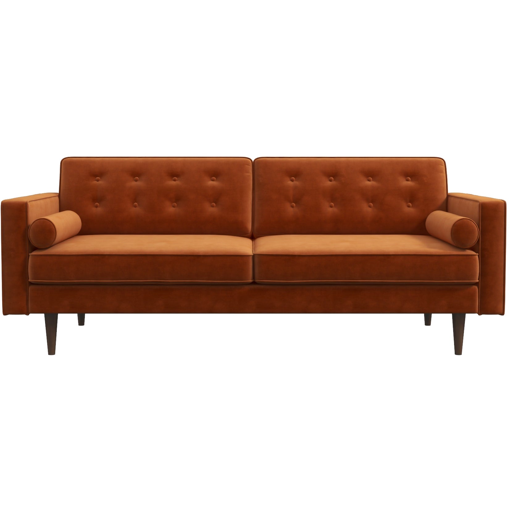 Casey Velvet Loveseat Orange Velvet