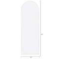 White 65X22 Inch Metal Arch Stand Full Length Mirror White Classic Mdf Glass Aluminium Alloy