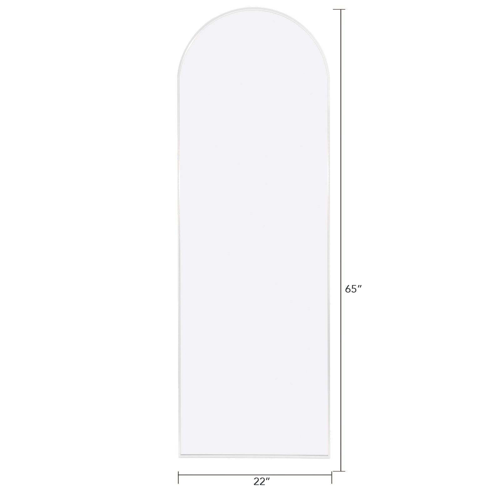 White 65X22 Inch Metal Arch Stand Full Length Mirror White Classic Mdf Glass Aluminium Alloy