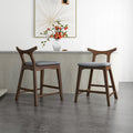 Hester Solid Wood Upholstered Square Bar Chair Set Of 2 Grey Fabric