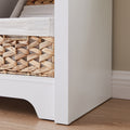Hall Tree Entryway Bench With Coat Rack, With Shoe Cubbies For Bedroom, White, 59.8'' W X 15.8'' D X 76.8''H. White Particle Board