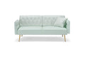 67.71 Inch Faux Leather Sofa Bed With Adjustment Armres White Light Brown Faux Leather Wood Primary Living Space Medium Soft Loose Back Contemporary Eucalyptus Square Arms Foam Pvc 2 Seat