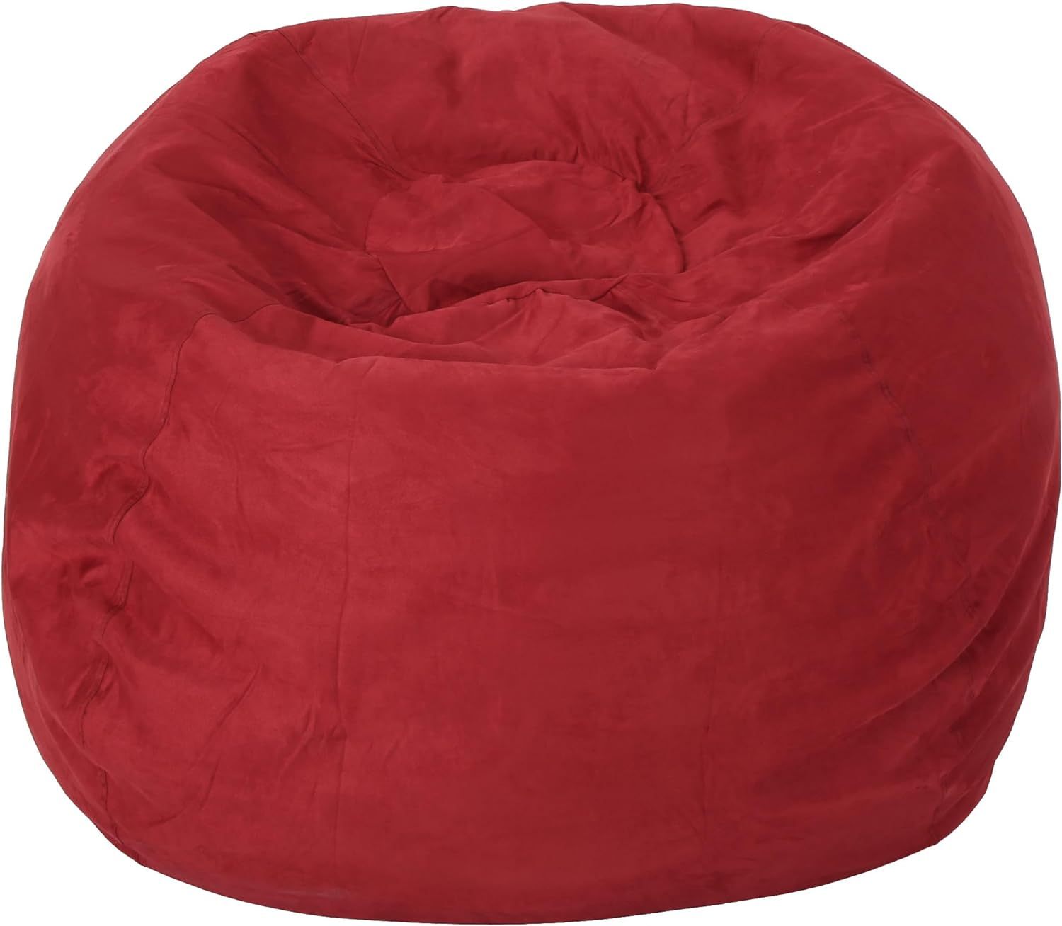 5 Foot Comfortable High Density Shredded Foam Bean Bag Chair For Kids And Adults, With Removable Microsuede Cover, Ideal Reading And Bedroom Floor Lounge, Chinese Red Red Microfiber