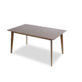 Carlos Solid Wood Dining Table Brown Solid Wood