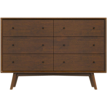 Caroline Mid Century Modern Solid Wood Dresser Brown Solid Wood