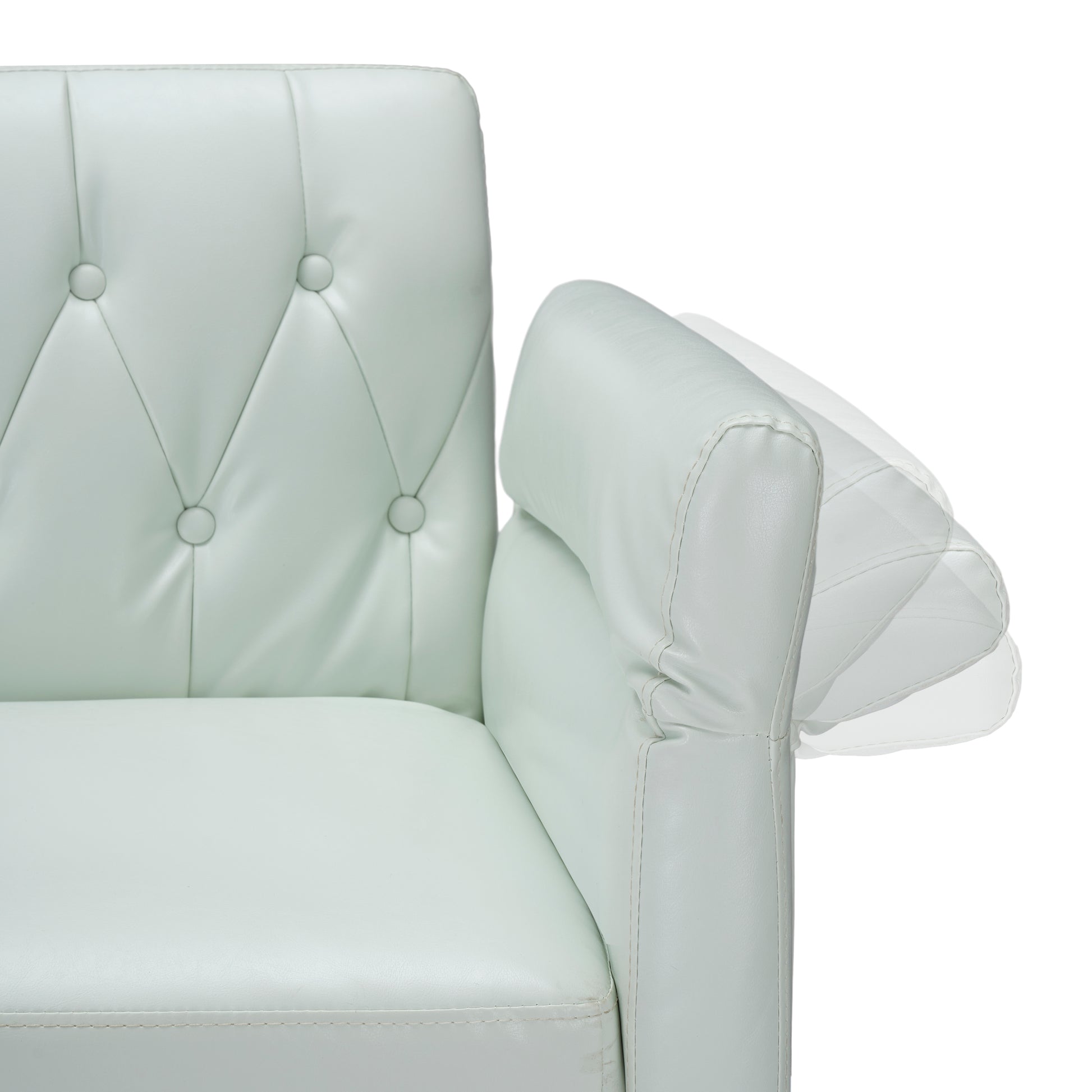 67.71 Inch Faux Leather Sofa Bed With Adjustment Armres White Light Brown Faux Leather Wood Primary Living Space Medium Soft Loose Back Contemporary Eucalyptus Square Arms Foam Pvc 2 Seat