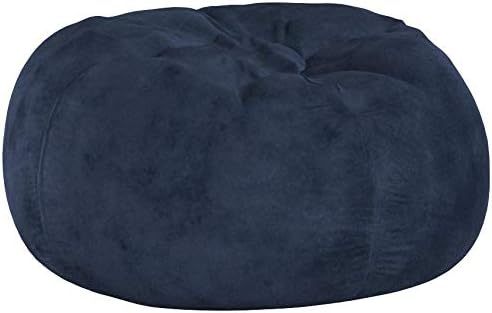 5 Foot Comfortable High Density Shredded Foam Bean Bag Chair For Kids And Adults, With Removable Microsuede Cover, Ideal Reading And Bedroom Floor Lounge, Midnight Blue Blue Solid Microfiber