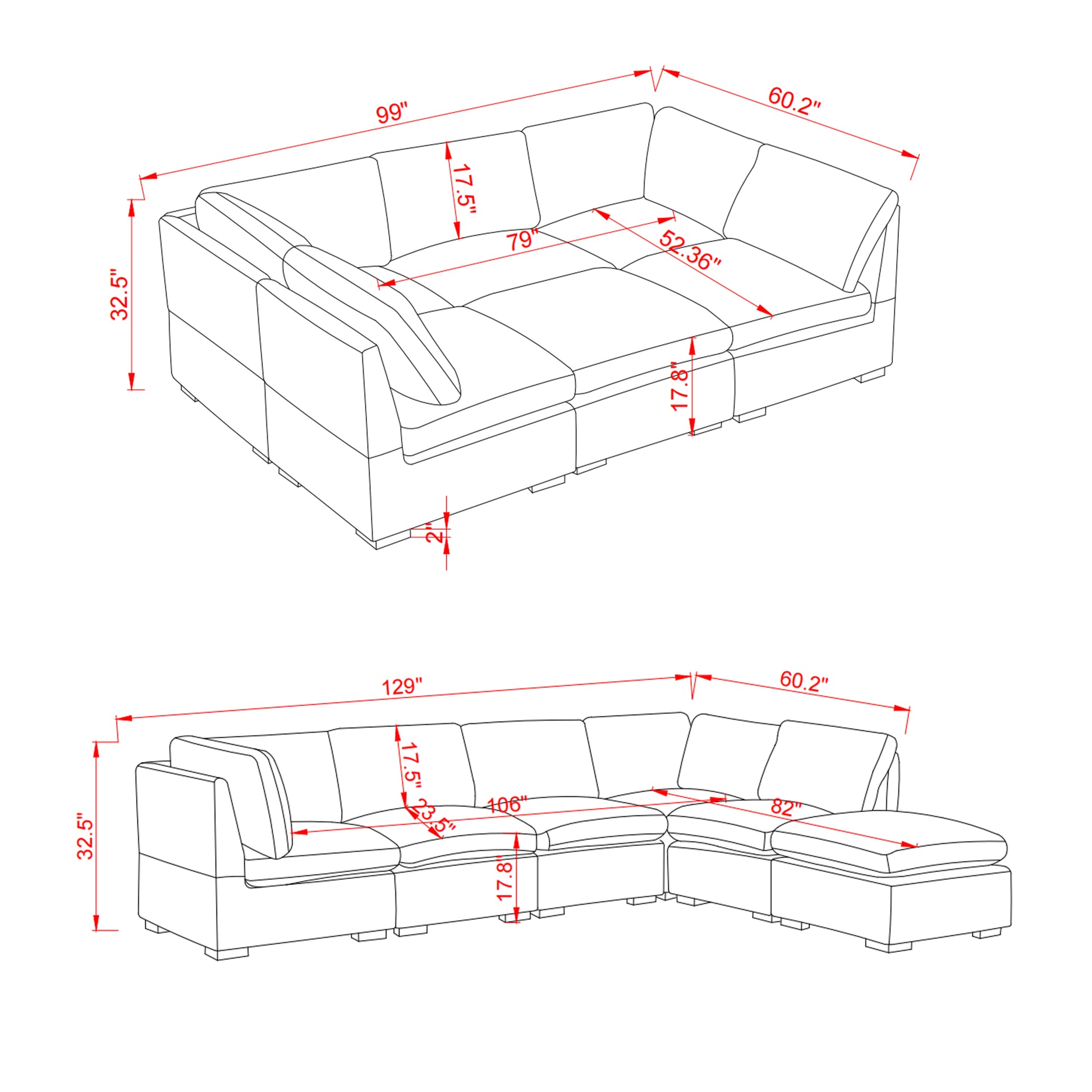 Convertible Modern Luxury Sectional Sofa Couch For Living Room Quality Corduroy Upholstery Modular Sofa Dark Grey Dark Grey Polyester Corduroy