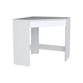 White Corner Desk With Compact Design And Drawer White Particle Board Pine