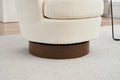 Polyester Swivel Barrel Chair, Swivel Accent Chairs Armchair For Living Room, Reading Chairs For Bedroom Comfy, Round Barrel Chairs With Gold Stainless Steel Base Beige Beige Primary Living Space American Design Foam Polyester