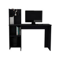 Depot E Shop Toronto 120 Writing Desk, Four Shelves, Black Black Particle Board Pine