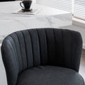 Set Of 2 Gray Swivel Bar Stools High Back, Adjustable, Upholstered With Elegant Metal Back Accents For Kitchen, Bar, Or Dining Room Dark Gray Metal