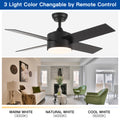 44 In Intergrated Led Ceiling Fan With Black Abs Blade Black Plywood