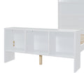 Twin Size Platform Bed With Built In Shelves, Led Light And Usb Ports, White White Mdf Lvl