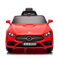 12V Kids Ride On Car W Parents Remote Control,Licensed Mercedes Benz Cls 350 For Kids,Four Wheel Suspension,Power Display,Music,Volume Control,Led Lights,Mp3,Usb Sd For Kids 37 95 Months. Red 50 99 Lbs Polypropylene