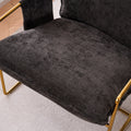 2 Chairs In 1 Box, Upholstered Hanging Armchair With Arm Pocketsmetal Frame, Gold Plated Craftsman, Crushed Foam Cushions And Skin Friendly Woven Fabric For Living Room And Bedroom. Dark Gray Dark Gray Metal