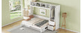 Full Size Murphy Bed Wall Bed With Closet And Drawers,White White Mdf Lvl